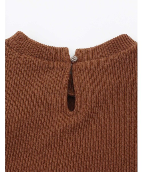 POU DOU DOU（プードゥドゥ）の「ニットソークロスステッチボリューム袖トップス（Tシャツ/カットソー・レディース・ネイビー/ブラウン/アイボリー・3）」の21枚目の写真