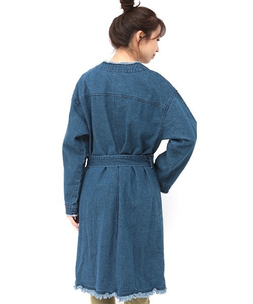 チチカカ（チチカカ）の「着流しガウン（ノーカラージャケット・レディース・ベージュ/インディゴブルー・FREE）」の15枚目の写真