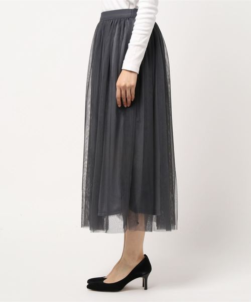 SpRay（スプレイ）の「【WEB限定】チュールスカート（スカート・レディース・ブラック/グレー/ピンク/アイボリー・FREE）」の5枚目の写真
