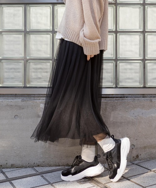 SpRay（スプレイ）の「【WEB限定】チュールスカート（スカート・レディース・ブラック/グレー/ピンク/アイボリー・FREE）」の10枚目の写真