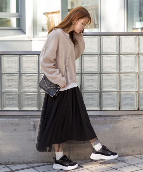 SpRay（スプレイ）の「【WEB限定】チュールスカート（スカート・レディース・ブラック/グレー/ピンク/アイボリー・FREE）」の11枚目の写真