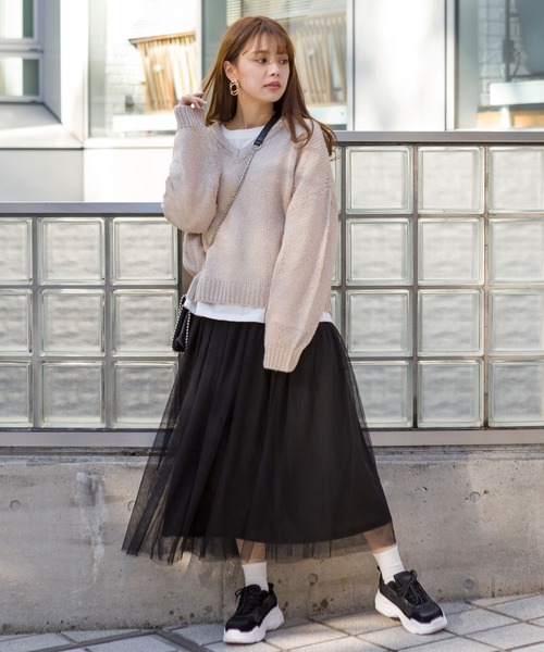 SpRay（スプレイ）の「【WEB限定】チュールスカート（スカート・レディース・ブラック/グレー/ピンク/アイボリー・FREE）」の12枚目の写真