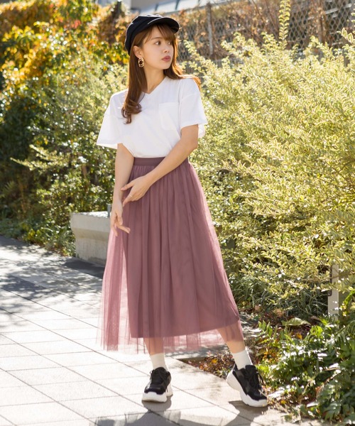 SpRay（スプレイ）の「【WEB限定】チュールスカート（スカート・レディース・ブラック/グレー/ピンク/アイボリー・FREE）」の13枚目の写真