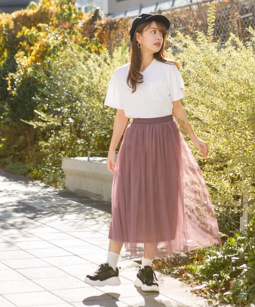 SpRay（スプレイ）の「【WEB限定】チュールスカート（スカート・レディース・ブラック/グレー/ピンク/アイボリー・FREE）」の14枚目の写真