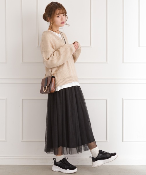 SpRay（スプレイ）の「【WEB限定】チュールスカート（スカート・レディース・ブラック/グレー/ピンク/アイボリー・FREE）」の18枚目の写真