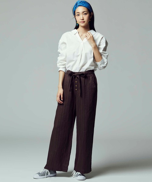 BACK NUMBER（バックナンバー）の「【BACK NUMBER】スリーピングパンツ（その他パンツ・レディース・ベージュ/ブラウン/オフホワイト/オリーブ/ワイン/ライトベージュ・S/M/L）」の3枚目の写真