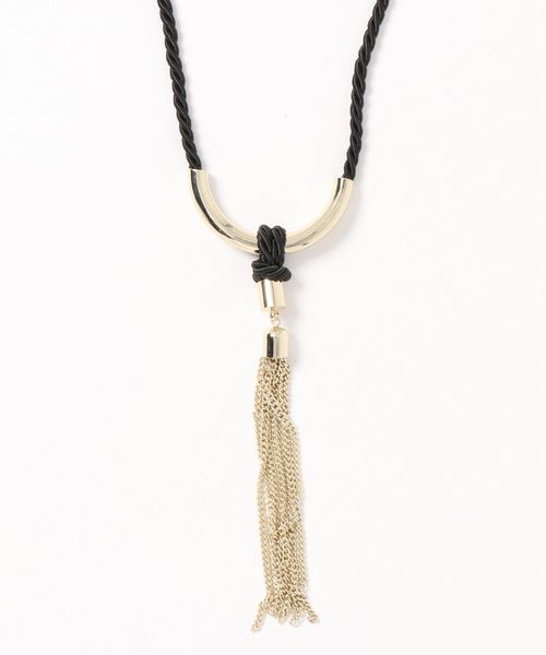 AMERICAN HOLIC（アメリカンホリック）の「チェーンタッセルロープネックレス（ネックレス・レディース・ブラック/ブラウン・FREE）」の2枚目の写真