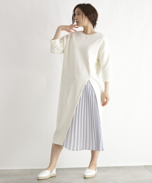 セール 洗える スリットプリーツ切替ワンピース ワンピース Ozoc オゾック のファッション通販 Zozotown