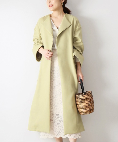 Spick & Span(スピックアンドスパン)の「ノーカラーコート◇(ノー 2022年レディースファッション福袋特集 Spick and Span ノーカラーコート グリーン その他