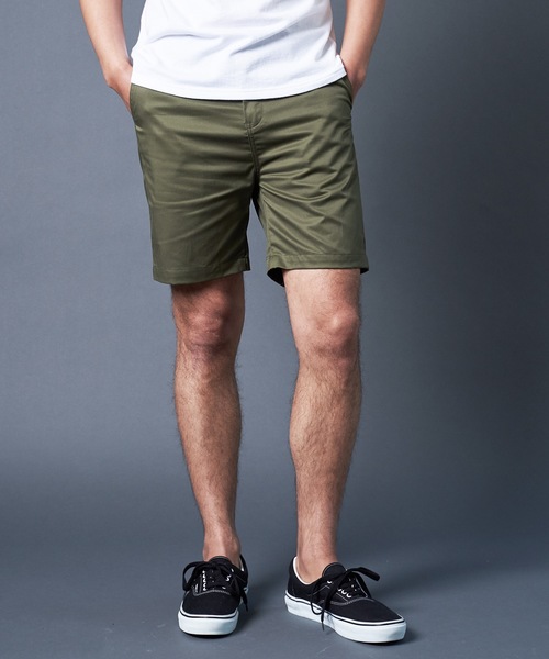 Magine(マージン)の「USE AGE COTTON TWILL BASIC SHORTS:コットン ツイル ベーシックショーツ(チノパンツ・メンズ・ブラック/ベージュ/オリーブ/ネイビー・44/46/48)」の10枚目の写真