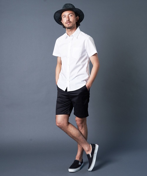 Magine(マージン)の「USE AGE COTTON TWILL BASIC SHORTS:コットン ツイル ベーシックショーツ(チノパンツ・メンズ・ブラック/ベージュ/オリーブ/ネイビー・44/46/48)」の15枚目の写真