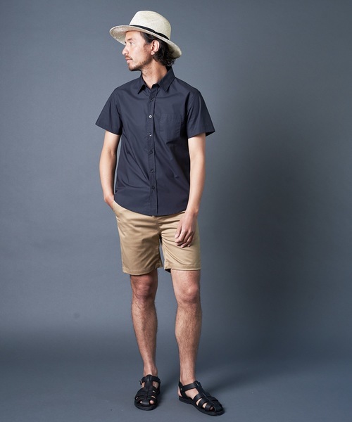 Magine(マージン)の「USE AGE COTTON TWILL BASIC SHORTS:コットン ツイル ベーシックショーツ(チノパンツ・メンズ・ブラック/ベージュ/オリーブ/ネイビー・44/46/48)」の19枚目の写真