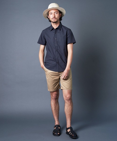 Magine(マージン)の「USE AGE COTTON TWILL BASIC SHORTS:コットン ツイル ベーシックショーツ(チノパンツ・メンズ・ブラック/ベージュ/オリーブ/ネイビー・44/46/48)」の20枚目の写真