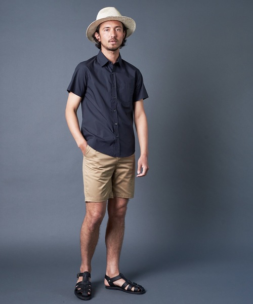 Magine(マージン)の「USE AGE COTTON TWILL BASIC SHORTS:コットン ツイル ベーシックショーツ(チノパンツ・メンズ・ブラック/ベージュ/オリーブ/ネイビー・44/46/48)」の21枚目の写真