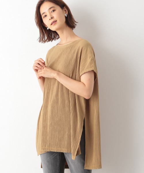 LEPSIM(レプシィム)の「リラックスヨウリュウチュニック 892676(Tシャツ/カットソー・レディース・ブラック/キナリ/ベージュ・FREE)」の1枚目の写真