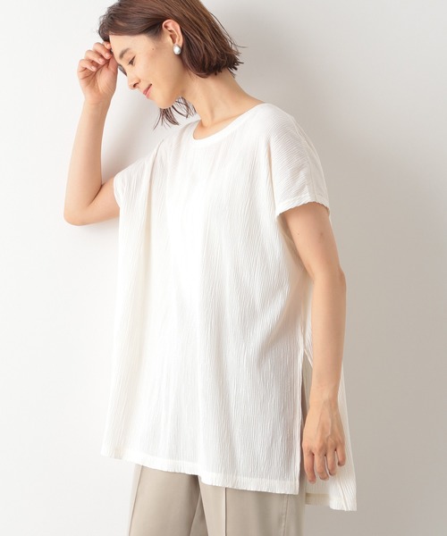 LEPSIM(レプシィム)の「リラックスヨウリュウチュニック 892676(Tシャツ/カットソー・レディース・ブラック/キナリ/ベージュ・FREE)」の2枚目の写真