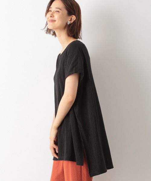 LEPSIM(レプシィム)の「リラックスヨウリュウチュニック 892676(Tシャツ/カットソー・レディース・ブラック/キナリ/ベージュ・FREE)」の3枚目の写真