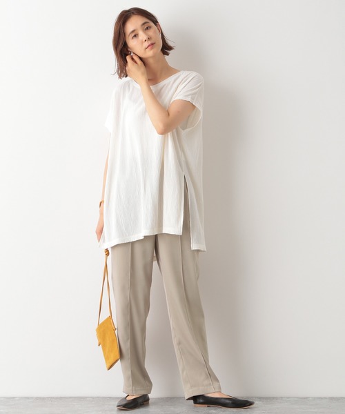 LEPSIM(レプシィム)の「リラックスヨウリュウチュニック 892676(Tシャツ/カットソー・レディース・ブラック/キナリ/ベージュ・FREE)」の4枚目の写真