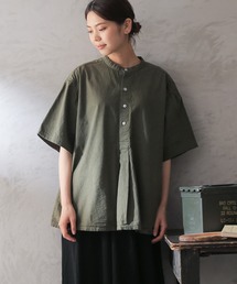WAIPER.inc（ワイパーインク）の「新品 ブルガリア軍 1950年代復刻 半袖 グランパシャツ 後染め（シャツ/ブラウス・レディース）」