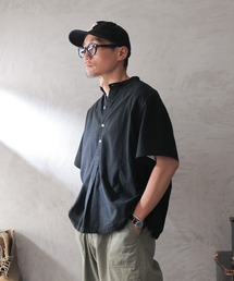 WAIPER.inc | 新品 ブルガリア軍 1950年代復刻 半袖 グランパシャツ 後染め(シャツ/ブラウス)