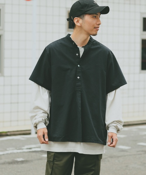 WAIPER.inc（ワイパーインク）の「新品 ブルガリア軍 1950年代復刻 半袖 グランパシャツ 後染め（シャツ/ブラウス・メンズ・ブラック/ネイビー/オリーブ・M/L/XL）」の17枚目の写真