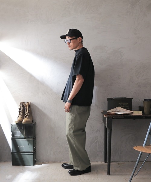 WAIPER.inc（ワイパーインク）の「新品 ブルガリア軍 1950年代復刻 半袖 グランパシャツ 後染め（シャツ/ブラウス・メンズ・ブラック/ネイビー/オリーブ・M/L/XL）」の14枚目の写真