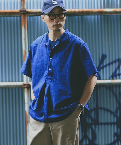 WAIPER.inc（ワイパーインク）の「新品 ブルガリア軍 1950年代復刻 半袖 グランパシャツ 後染め（シャツ/ブラウス・メンズ・ブラック/ネイビー/オリーブ・M/L/XL）」の18枚目の写真