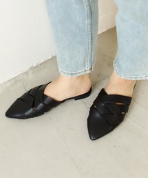 Auntie Rosa Holiday | 【Holiday】クロス編みポインテットフラットシューズ(スリッポン)