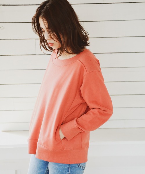 BAYFLOW(ベイフロー)の「ボートネックウラケプルオーバー(Tシャツ/カットソー・レディース・チャコールグレー/ブラウン/オレンジ・SMALL/MEDIUM)」の9枚目の写真