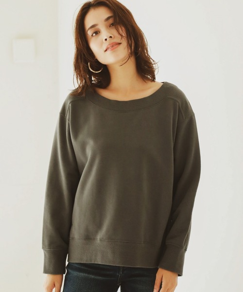 BAYFLOW(ベイフロー)の「ボートネックウラケプルオーバー(Tシャツ/カットソー・レディース・チャコールグレー/ブラウン/オレンジ・SMALL/MEDIUM)」の5枚目の写真