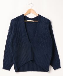 KOBE LETTUCE | インドネシア深Vネックケーブルニットトップス(ニット/セーター)
