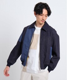 TAKEO KIKUCHI | ◆デニムパッチワークリブブルゾン(デニムジャケット)