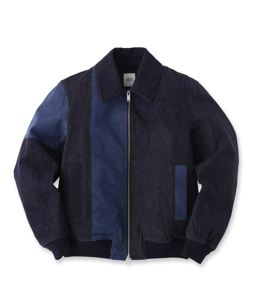 TAKEO KIKUCHI(タケオキクチ)の「◆デニムパッチワークリブブルゾン(デニムジャケット・メンズ・ネイビー/ホワイト・02/03)」の3枚目の写真