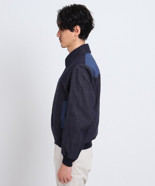 TAKEO KIKUCHI(タケオキクチ)の「◆デニムパッチワークリブブルゾン(デニムジャケット・メンズ・ネイビー/ホワイト・02/03)」の5枚目の写真
