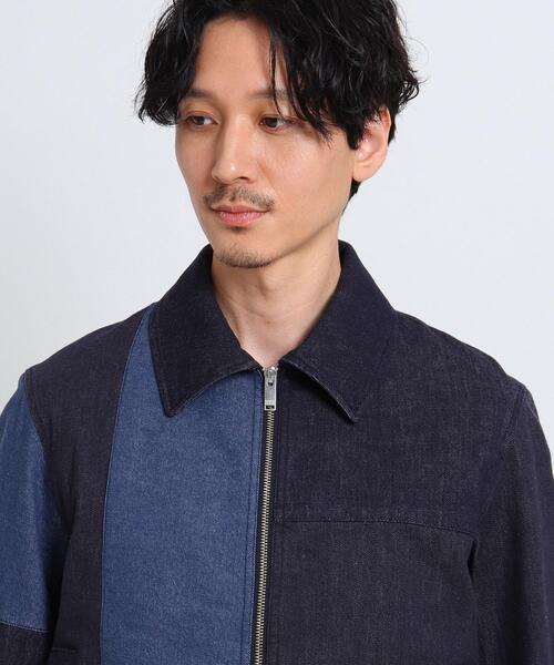 TAKEO KIKUCHI(タケオキクチ)の「◆デニムパッチワークリブブルゾン(デニムジャケット・メンズ・ネイビー/ホワイト・02/03)」の7枚目の写真
