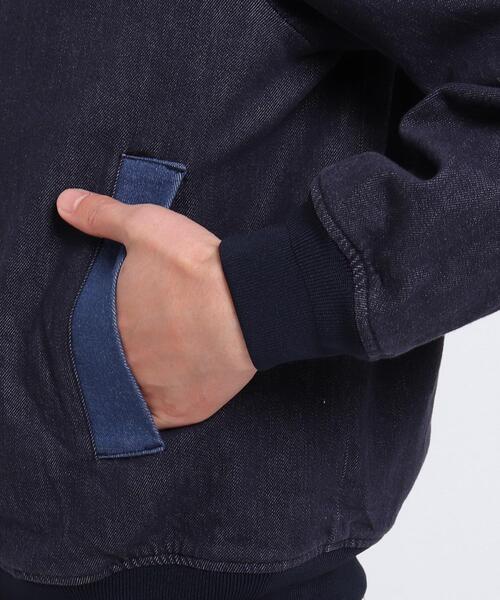 TAKEO KIKUCHI(タケオキクチ)の「◆デニムパッチワークリブブルゾン(デニムジャケット・メンズ・ネイビー/ホワイト・02/03)」の8枚目の写真