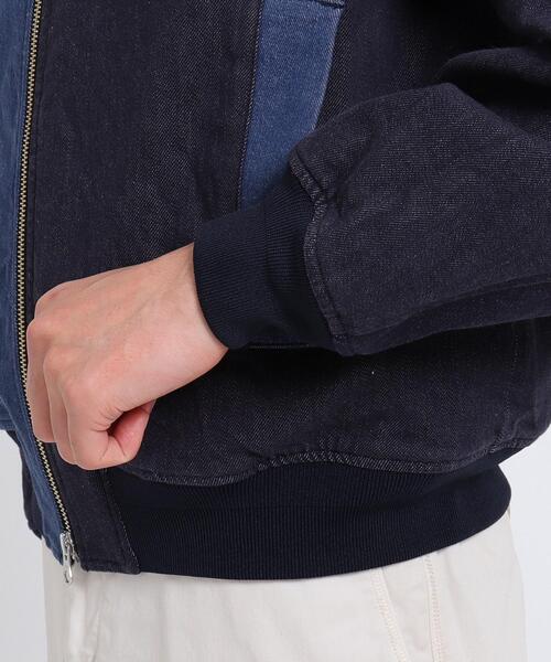 TAKEO KIKUCHI(タケオキクチ)の「◆デニムパッチワークリブブルゾン(デニムジャケット・メンズ・ネイビー/ホワイト・02/03)」の9枚目の写真