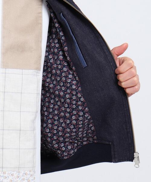 TAKEO KIKUCHI(タケオキクチ)の「◆デニムパッチワークリブブルゾン(デニムジャケット・メンズ・ネイビー/ホワイト・02/03)」の10枚目の写真