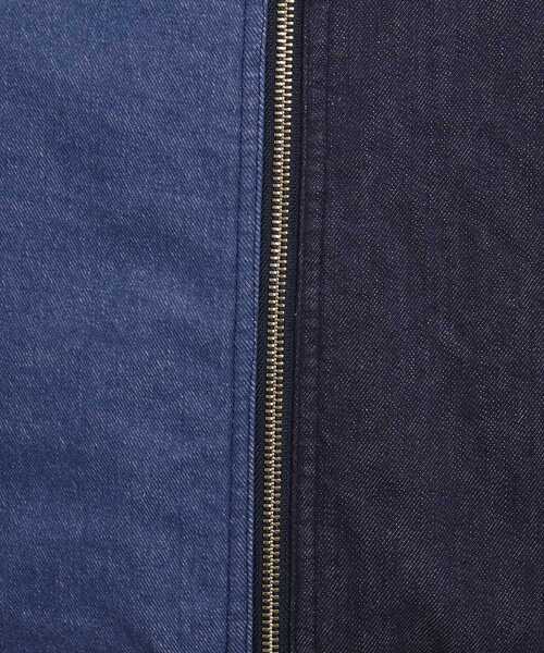 TAKEO KIKUCHI(タケオキクチ)の「◆デニムパッチワークリブブルゾン(デニムジャケット・メンズ・ネイビー/ホワイト・02/03)」の11枚目の写真