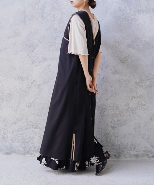 Happy John（ハッピージョン）の「3wayパイピングロングジャンスカ（ワンピース・レディース・ブラック/カーキ/モカ・FREE）」の10枚目の写真