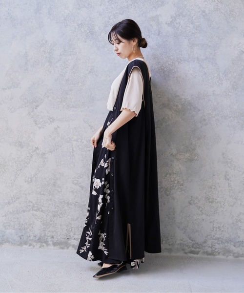 Happy John（ハッピージョン）の「3wayパイピングロングジャンスカ（ワンピース・レディース・ブラック/カーキ/モカ・FREE）」の14枚目の写真