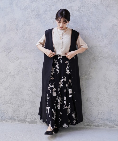 Happy John（ハッピージョン）の「3wayパイピングロングジャンスカ（ワンピース・レディース・ブラック/カーキ/モカ・FREE）」の15枚目の写真