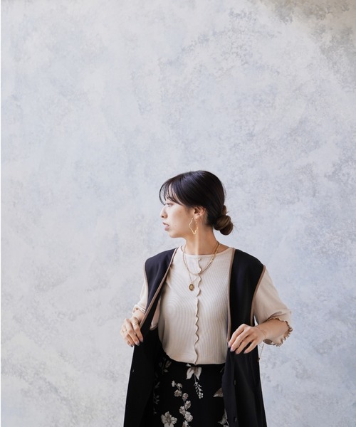 Happy John（ハッピージョン）の「3wayパイピングロングジャンスカ（ワンピース・レディース・ブラック/カーキ/モカ・FREE）」の19枚目の写真