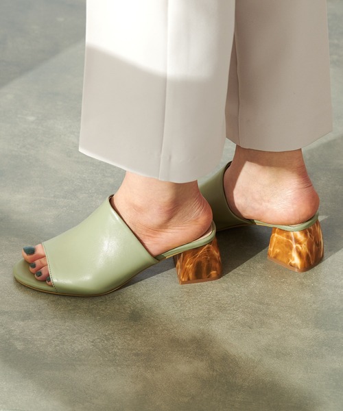 COLONY 2139(コロニートゥーワンスリーナイン)の「ストーンヒールミュール(サンダル・レディース・ブラック/アイボリー/グリーン系その他・22.5cm/23.5cm/24.5cm)」の4枚目の写真