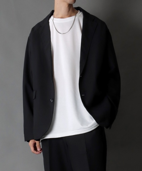 SITRY（シトリー）の「SITRY Tailored Jacket Setup/別注 ポリトロ テーラードジャケット＆タックテーパードパンツ セットアップ（セットアップ・メンズ・スモークグレー/ブラック/ネイビー/ブラウン/ライトブラウン/ブルーグレー/グレイッシュベージュ/クリアブラック・M/L/LL）」の9枚目の写真