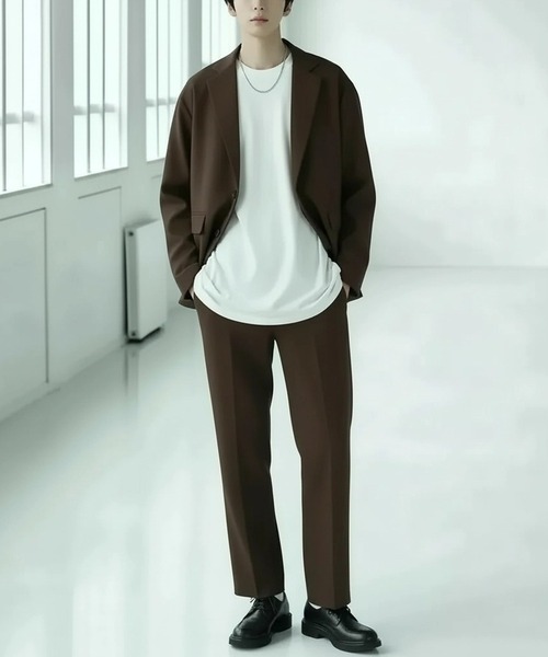 SITRY（シトリー）の「SITRY Tailored Jacket Setup/別注 セットアップ 2点セット テーラードジャケット＆タックテーパードパンツ（セットアップ・メンズ・スモークグレー/ブラック/ネイビー/ブラウン/ライトブラウン/ブルーグレー/グレイッシュベージュ/クリアブラック・M/L/LL）」の17枚目の写真