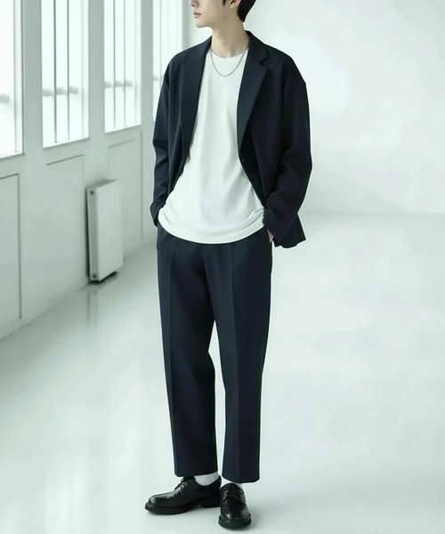 SITRY（シトリー）の「SITRY Tailored Jacket Setup/別注 セットアップ 2点セット テーラードジャケット＆タックテーパードパンツ（セットアップ・メンズ・スモークグレー/ブラック/ネイビー/ブラウン/ライトブラウン/ブルーグレー/グレイッシュベージュ/クリアブラック・M/L/LL）」の20枚目の写真