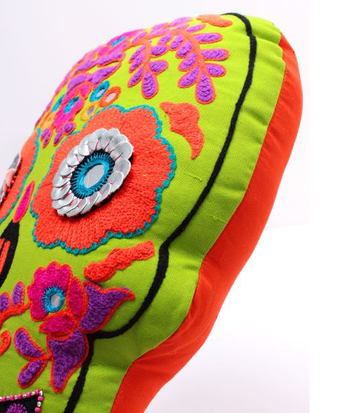 チャイハネ（チャイハネ）の「【チャイハネ】カラベラ刺繍クッション（クッション/クッションカバー・レディース・ブラック/グリーン/オレンジ・FREE）」の7枚目の写真