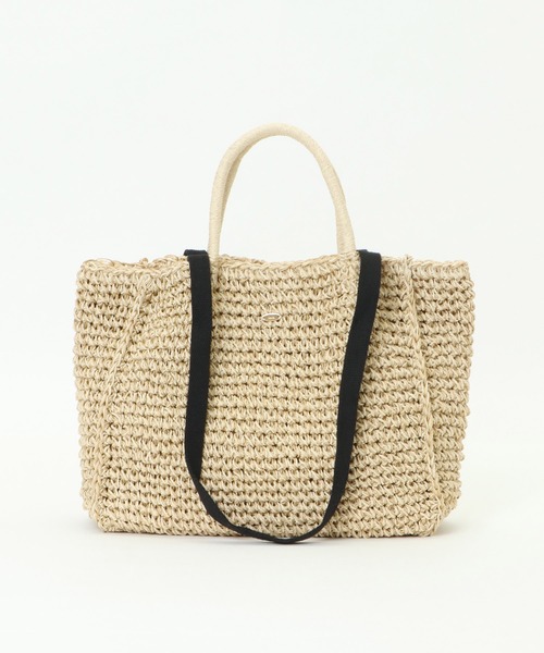 ikka（イッカ）の「細編みスクエア2WAYトート（ショルダーバッグ・レディース・グレー/ブラック/キャメル/オフホワイト・FREE）」の2枚目の写真