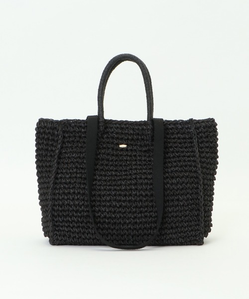 ikka（イッカ）の「細編みスクエア2WAYトート（ショルダーバッグ・レディース・グレー/ブラック/キャメル/オフホワイト・FREE）」の3枚目の写真